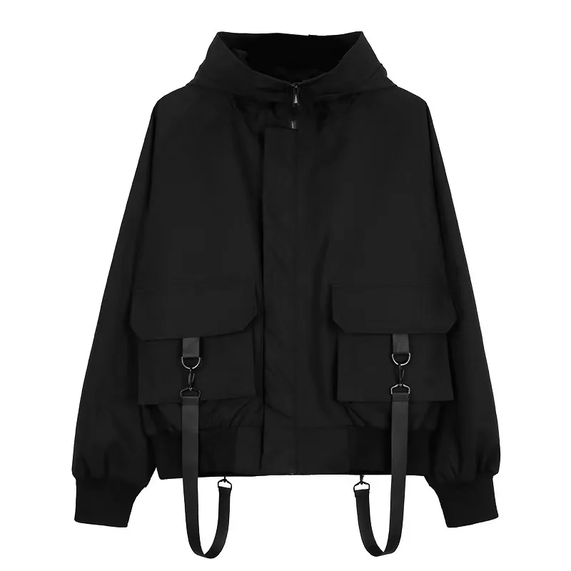 Vojenská taktika: jesenné bundy Men Japan štýl ninja oblečenie jarné vysoké goliere kapucňa poľa 3D vrecká Chaqueta hombre