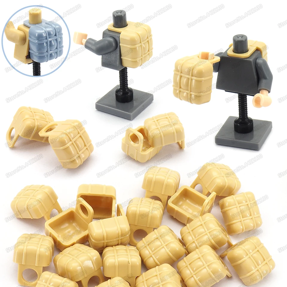 Vojenské postavy dodávajú logistiku batohu BUDEBLO BLANK MOC MOC WW2 BATTLEFIELD MODEL MODEL Model Childre Christmas Gifts Boy Hračky