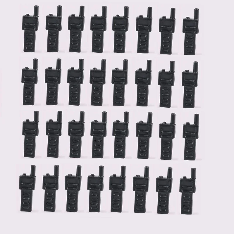 Vojenské zbrane 32ks Walkie - Talkie Police Parts Mini Action Figures No PlayMobil Swat Accessories Build Block Brick Hračky