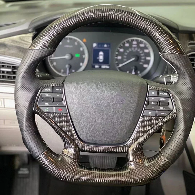 Volant z uhlíkových vlákien s perforovanou kožeou prispôsobenou vysokou kvalitou pre Hyundai Sonata 2015 2016 2016 2017