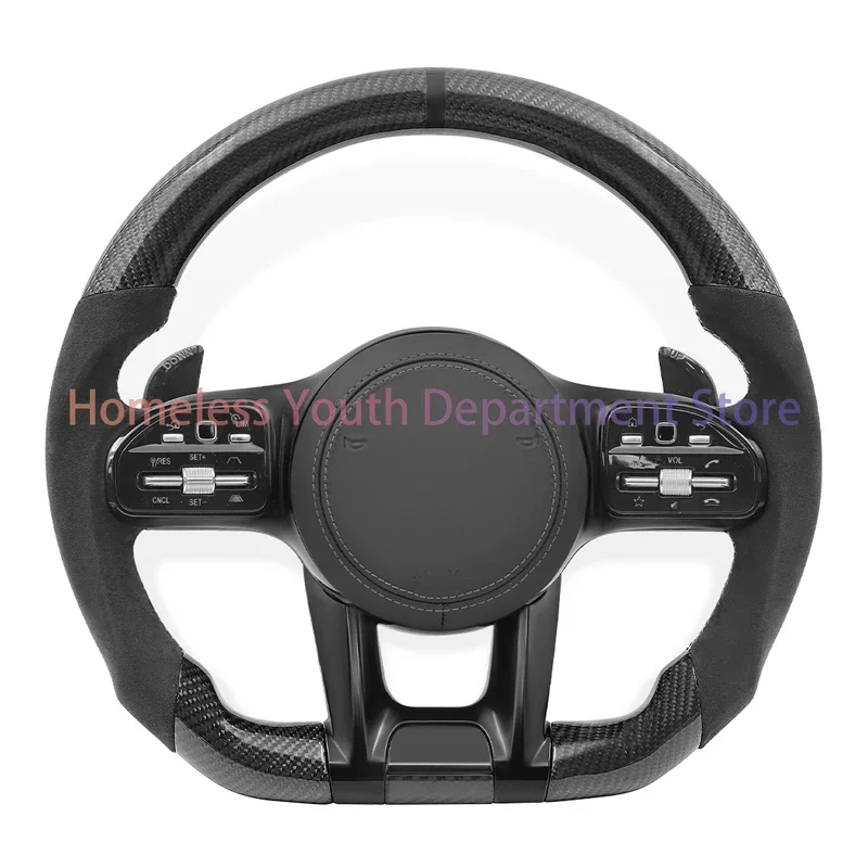 Volant z čiernych uhlíkových vlákien pre Mercedes Benz AMG W205 W204 G55 G500 W212 W213 W222 W166 W463 C63 S63 CLS63 E63 2006-2018