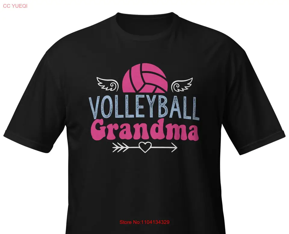 Volejbalová babička tričko I Zábava pre hrdinu Merch Merch Idea dlhé alebo krátke rukávy