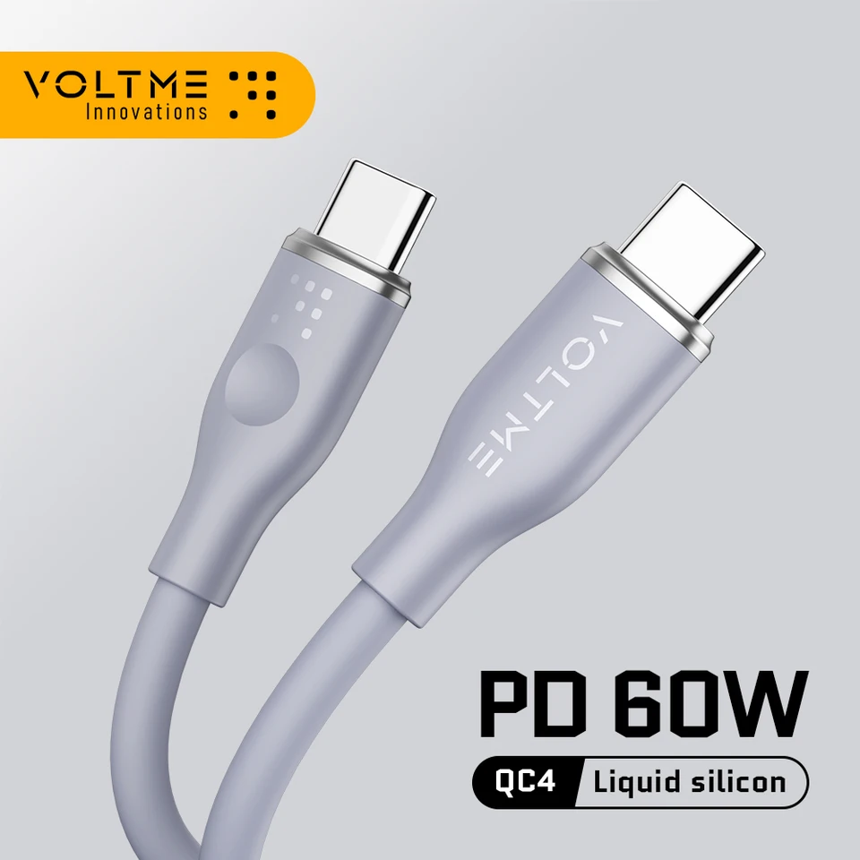 Voltme 60W USB C na USB Typ C kábel 5A PD Rýchle nabíjacie nabíjačka QC 4.0 Typec kábel pre iPhone 15IPAD Samsung Huawei Xiaomi