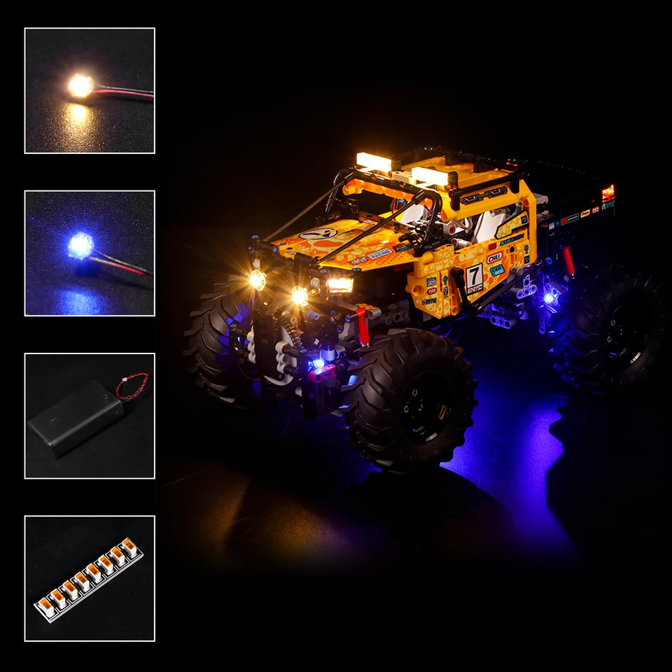 Vonado LED osvetľovacia súprava pre 42099 diaľkovo štvorkolesové vozidlo High-Tech Set Set Light Kit, nezahrnutá budova nezahrnutá