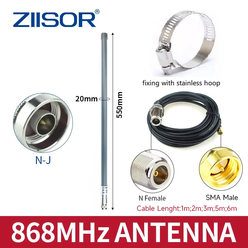 Vonkajšia lora anténa 868 MHz pre EÚ Meshtastic 868MHz Hotspot antény pre Lorawan Long Range SMA samca s 3D-FB káblom