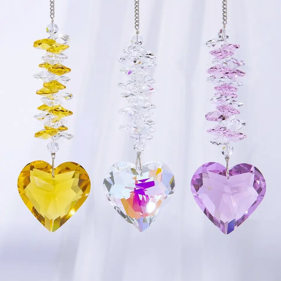 Vonkajšia láska prívesok Crystal Sun Catcher DIY Creative Hanging Ornament Domáca záhrada Ozdob