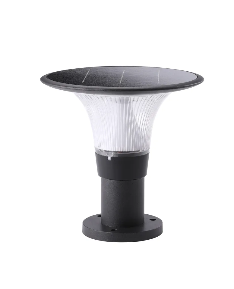 Vonkajšia nepremokavá záhradná záhradná záhradná trávnatá lampa Solárna LED Top Pillar Svetlo pruhované UFO Solárne svetlo od stĺpovej brány