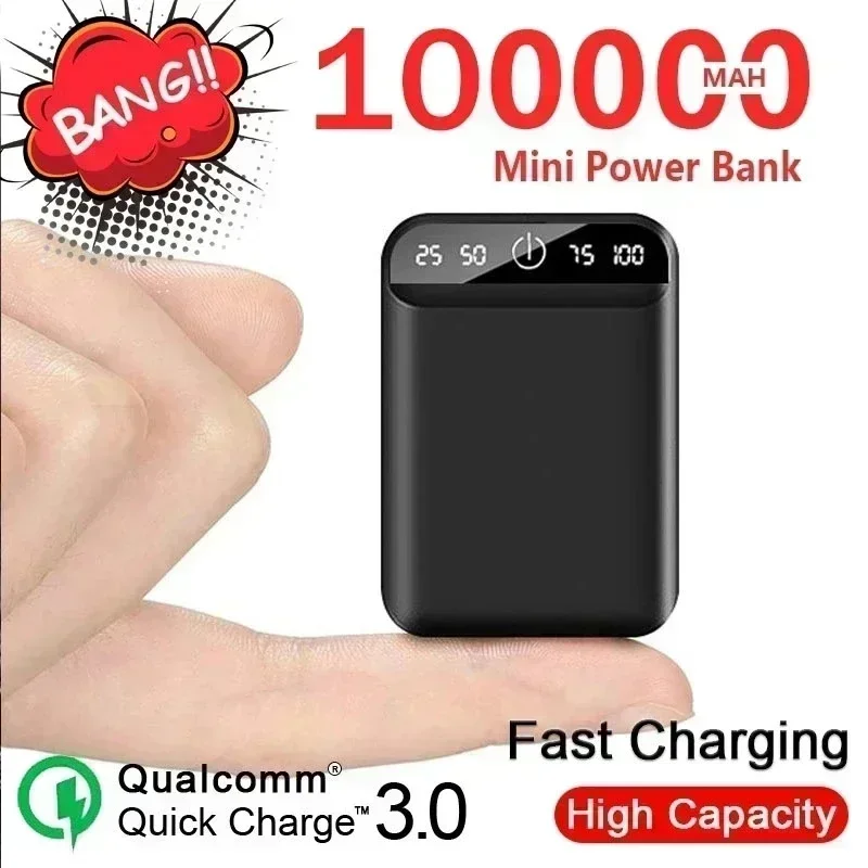 Vonkajšia núdzová externá batéria 100 000 mAh Mini prenosná energia s dvojitým USB Ports Power Bank pre Xiaomi Samsung lphone