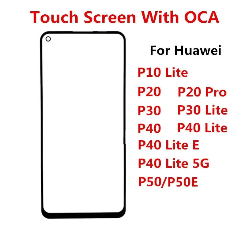 Vonkajšia obrazovka pre Huawei P50 P10 P20 Pro P30 P30 Lite E 4G 5G predného dotykového panela LCD Displej sklenený kryt Oprava Časť OCA