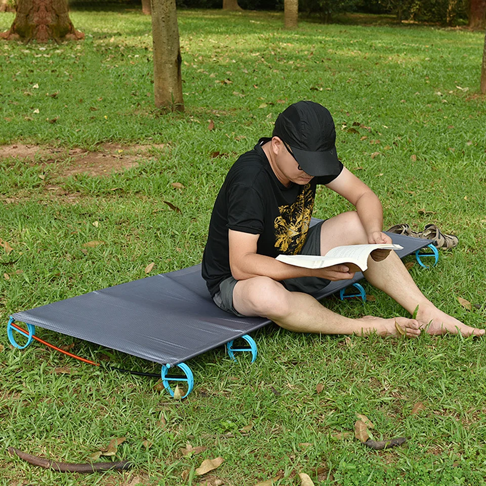 Vonkajšia prenosná kempingová lôžková zliatina zliatiny Traval COT Ultralight Stan Bed s úložným vreckom na kempingové turistické horolezectvo