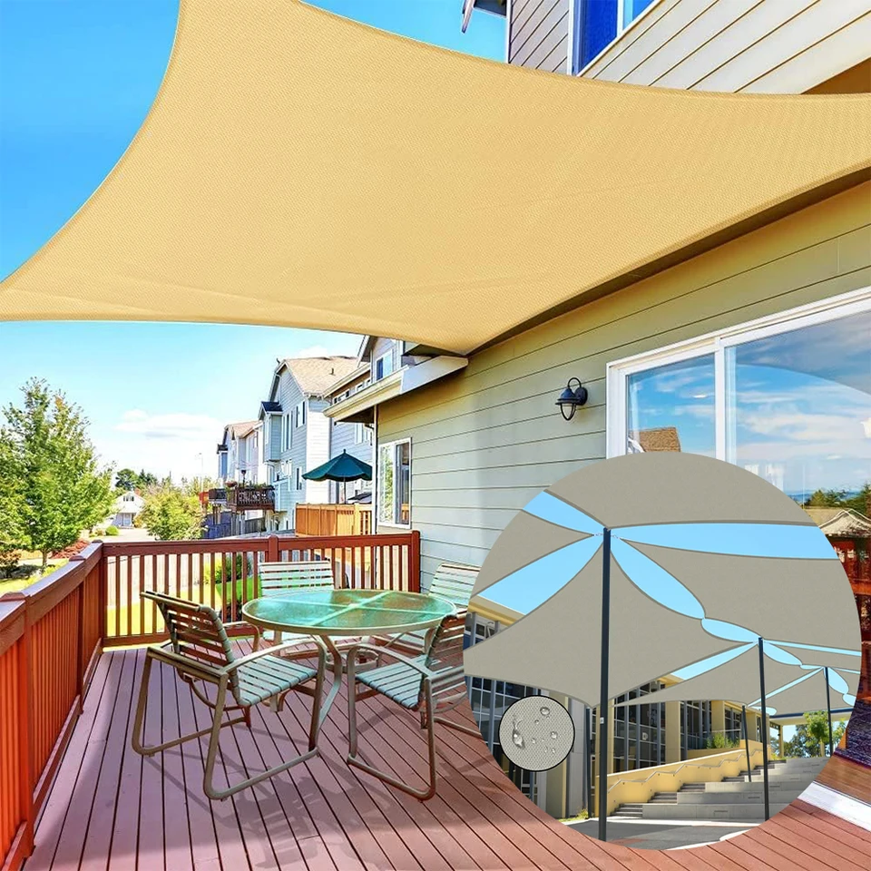 Vonkajšie markízy nepremokavé slnečné tieň plachty záhradné panvice pre terasy plátno s kapacitou obdĺžnikový bazén Sunshelter Sunshade plachta