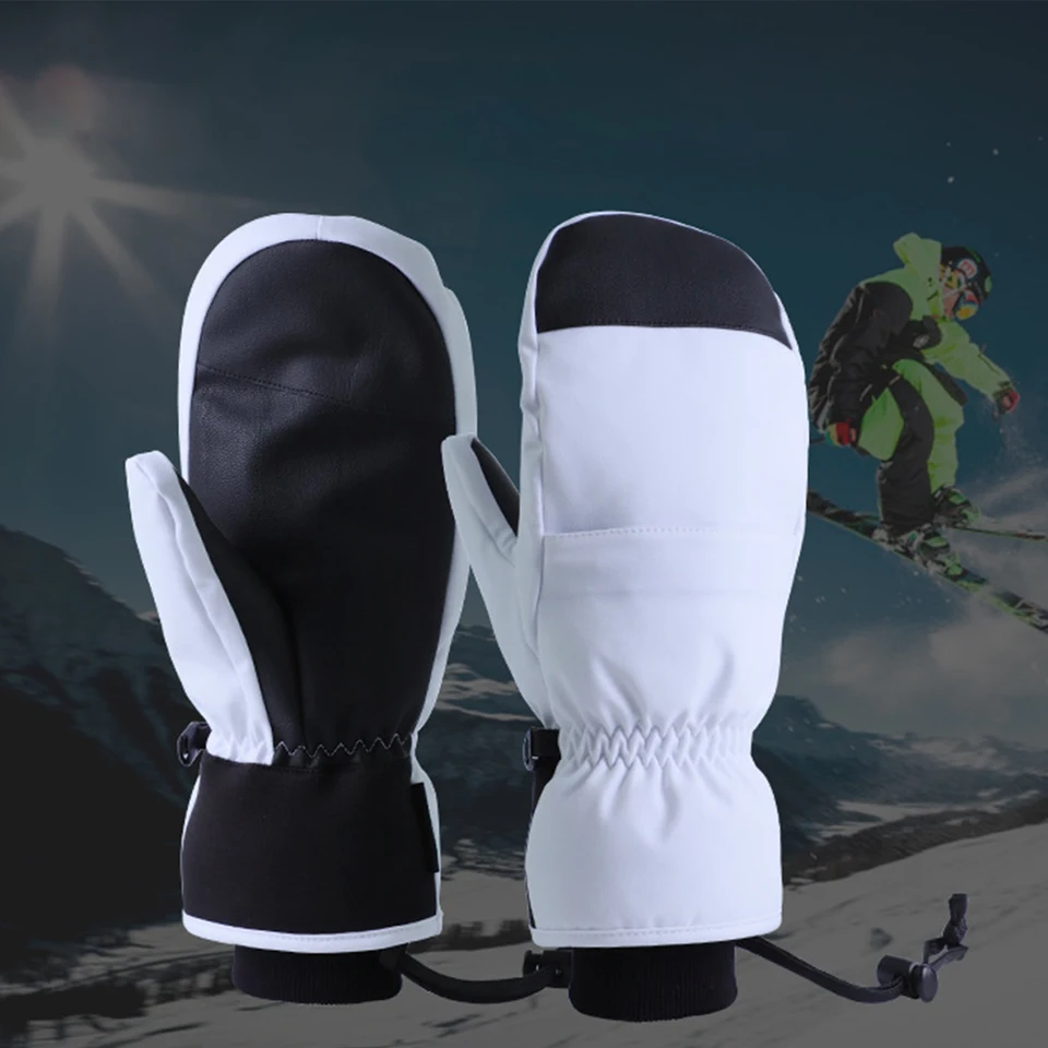 Vonkajšie snowboardové rukavice hrubé mäkké umelé králiky plyšové hrany pre ženy zimné doplnky