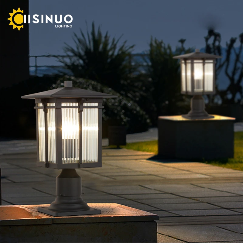Vonkajšie stĺpiky s mólom Mount Pillar Lamp Black Hliník nepremokavé svietidlá osvetlenie plotov pre záhradnú terasu Pathway