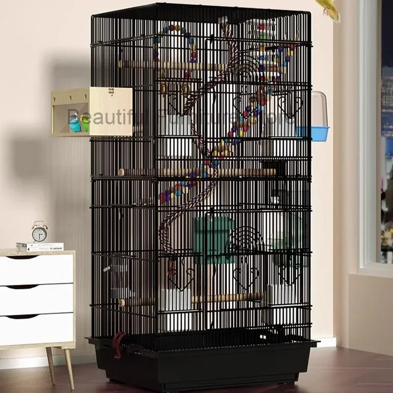 Vonkajšie veľké klietky klietok kŕmne estetické železné západky papagáj Parrots Bird House Rolling Tray Gabbi na uccelli príslušenstvo klietky MQ50NL