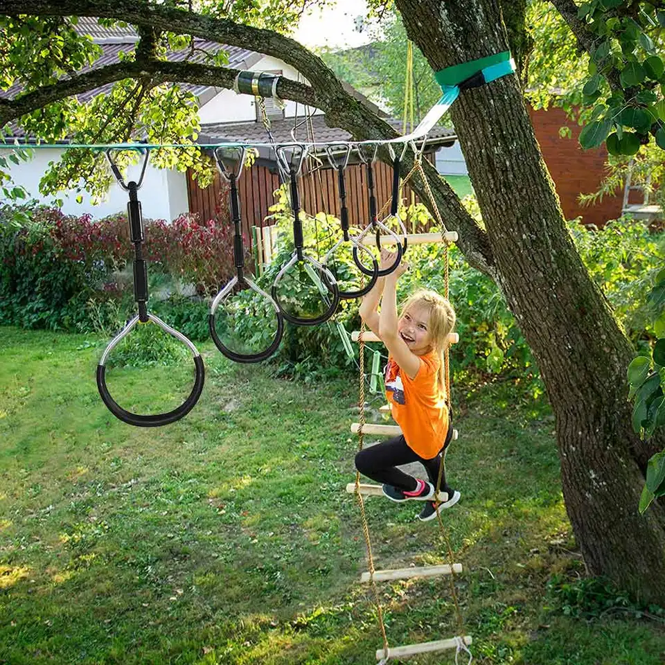 Vonkajšie výkyvy Gymnastický prsteň lezenie zavesenie krúžkov Swings Doplnky Deti lezecké vybavenie záhradné fitnes hračky