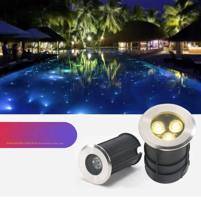 Vonkajšie zakorenené svetlo zabudované zemné trávniky Light Foot Záhrada zakopaná LED LED vodotesná vodotesná IP68 DC24V