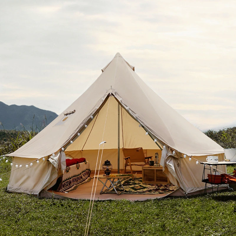 Vonkajšie štvorzasové plátno stany s kempingovým stanom kempingu pre luxusné glamping jurt stany