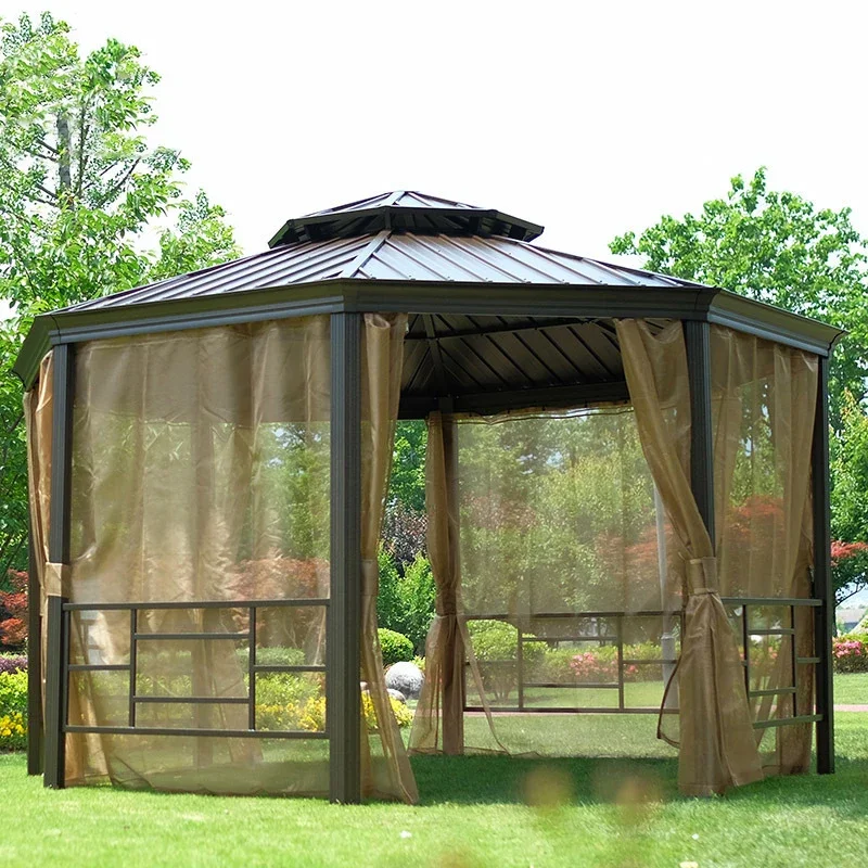 Vonkajší altánok nádvoria záhrada Sunshade Roman Stan Villa Hliníková zliatina Slnko haly miestnosť mimo hliníkovú zliatinu drevený dom