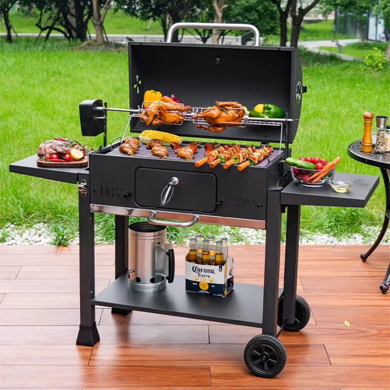 Vonkajší grilový drevený peleta Grill a fajčiar 68*38 cm Cook Area, 6 in 1 BBQ Grill 304