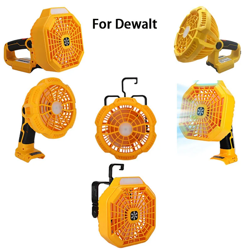 Vonkajší kempingový osvetľovací ventilátor pre dewalt DCB200 DCB183 14.4V-18V lítiová batéria s 3W lampy FC103 FC104 FC105 FC106 FC107 FC108