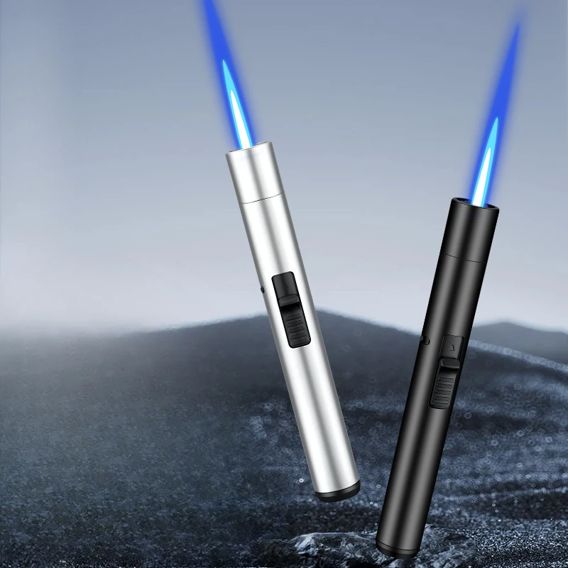 Vonkajší kov Veľká kapacita nafukovacia svetlitá vetruvzdorná vysoko napájaná plameň Butane Jet Sprame Gun Moxibustion Cigaret Spater