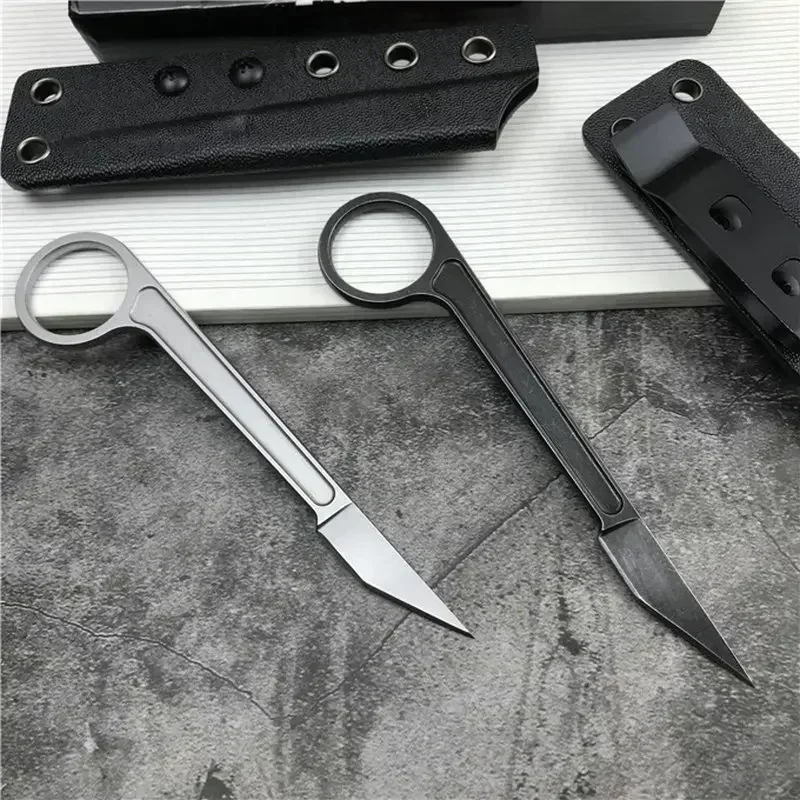 Vonkajší mini krk nôž pevná čepeľ EDC Lovec nôž s keychainom keychain taktické prežitie Pokcet nože kempingové záchranné náradie