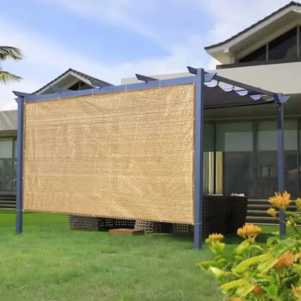 Vonkajší pergola tieňový kryt terasy na terasu, panel súkromia, 6'x10 ', béžová