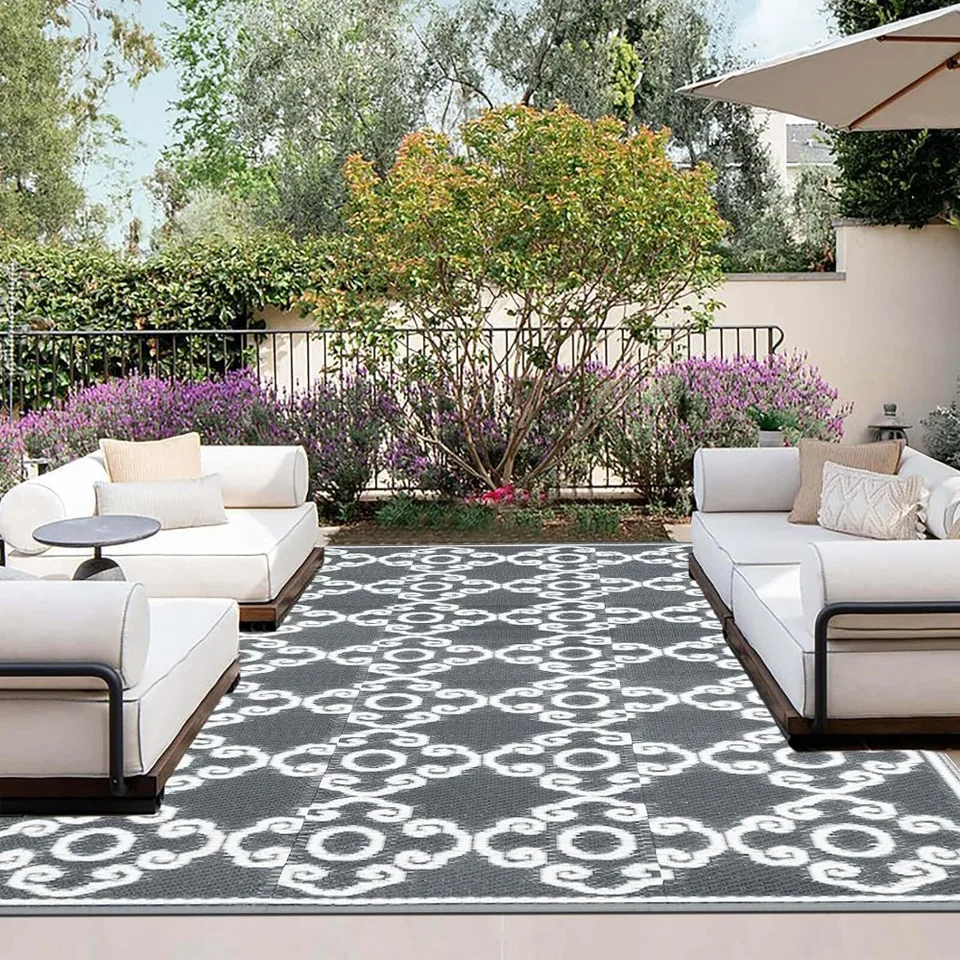 Vonkajší reverzibilný koberec 9x12 ft, vonkajší plastový koberec, koberec vonkajšieho priestoru