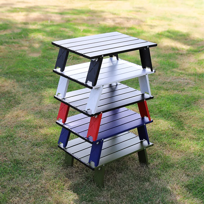 Vonkajší ultraľahký prenosný prenosný mini hliníkový zliatinový stôl Ultra-malý skladací stolík Stan Stan Camping Table Konferenčný stolík