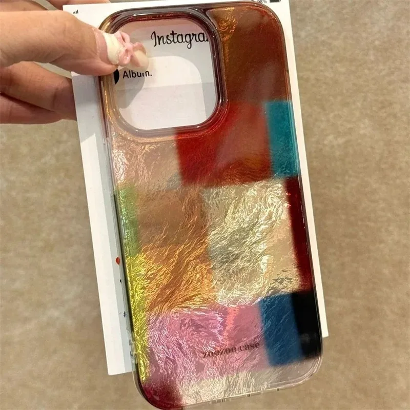 Vortexový vzor farebnej mriežky Zostrihovacia mriežka Puzdro pre Samsung Galaxy S25 S24 S23 S22 S21 Fe Ultra Plus 4G 5G Feather Texture Cover