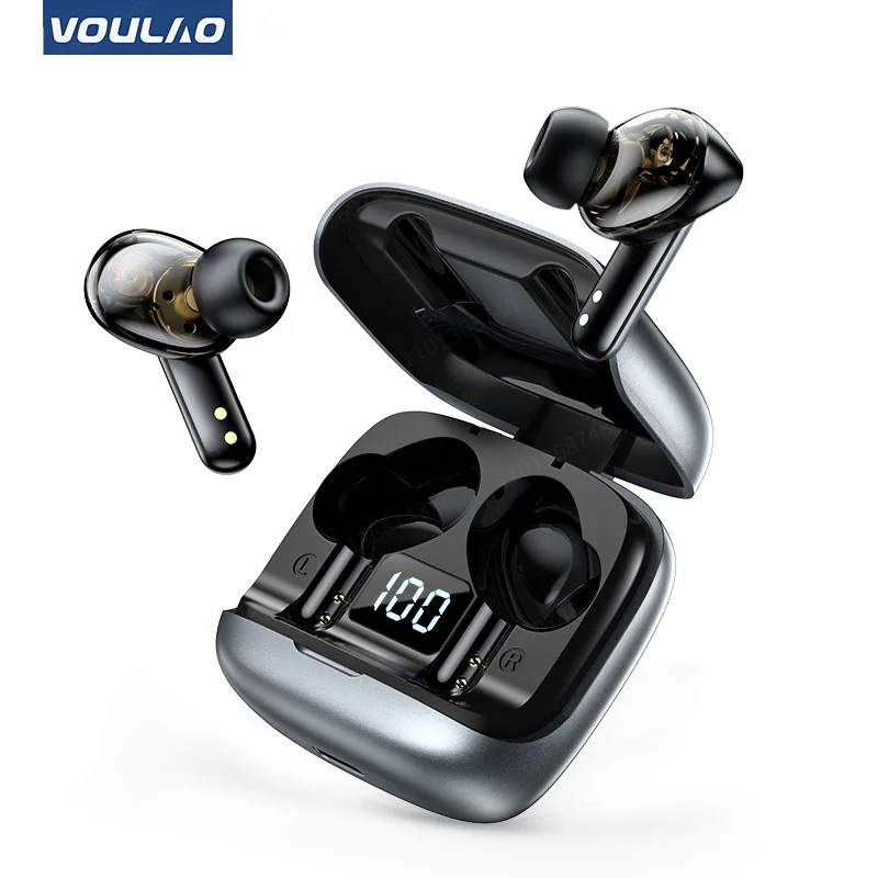 Voulao TWS 5.1 Bluetooth slúchadlá Sport LED Displej Displej bezdrôtových slúchadiel basové stereofónne herné uchy