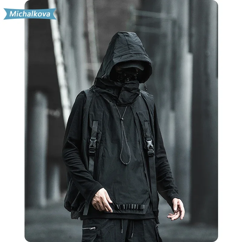 Voľná ​​vesta Paratrooper Funkčná vesta Hip hop kapucň