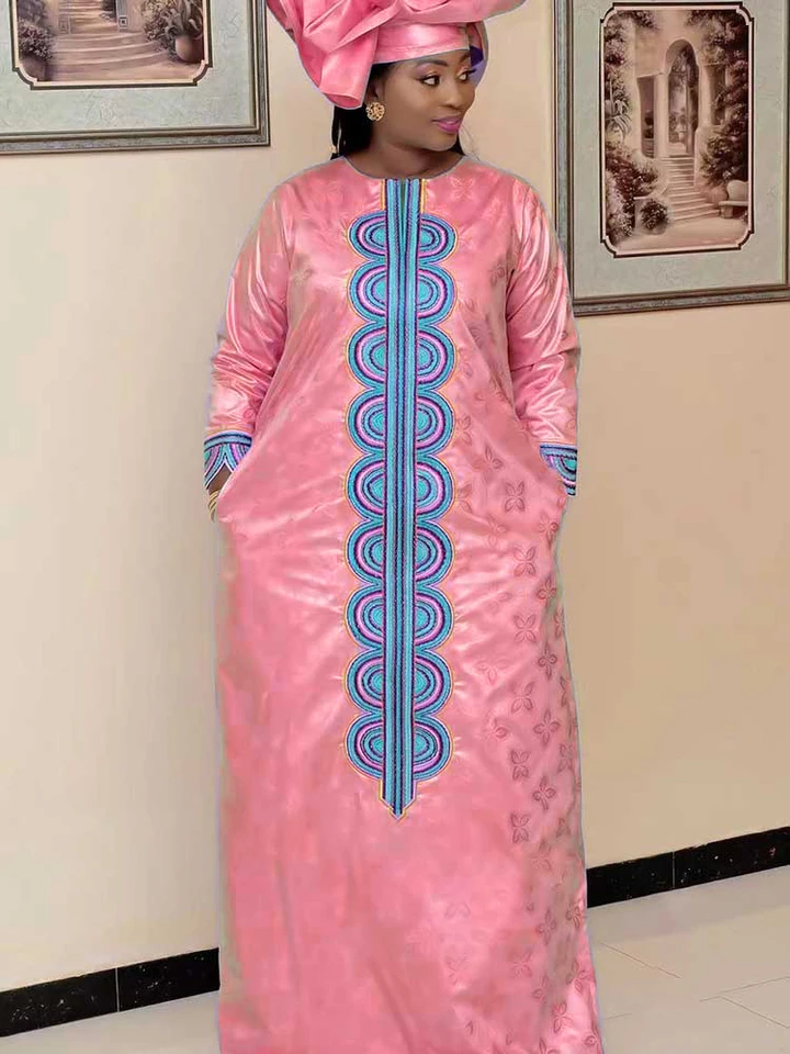 Voľná ​​veľkosť Turecka bazin riche šaty pre africké ankary ženy svadobné každodenné oblečenie Bazin Riche Dashiki Rúch