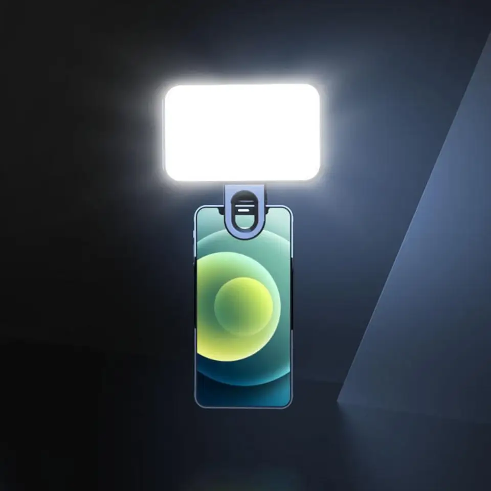Vrecko LED selfie svetlo pre iPhone Samsung iPad mobilný telefón prenosný klip klip ring flash výplň videokročiacej fotografia na fotografovanie lampa