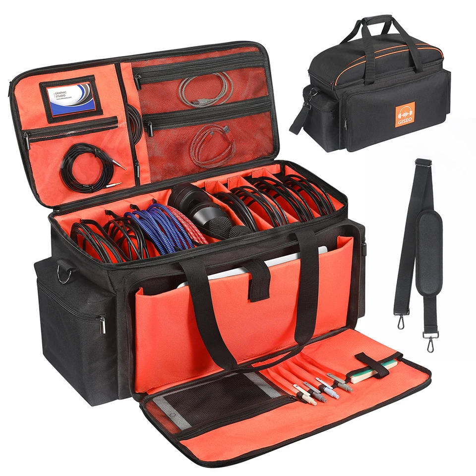 Vrecko na koncert káblového súboru DJ drôtený taška DJ Performance prepravovanie tašky so 4 odnímateľnými deliacimi hudobníkmi Gig Bag pre DJ Gear Accessories