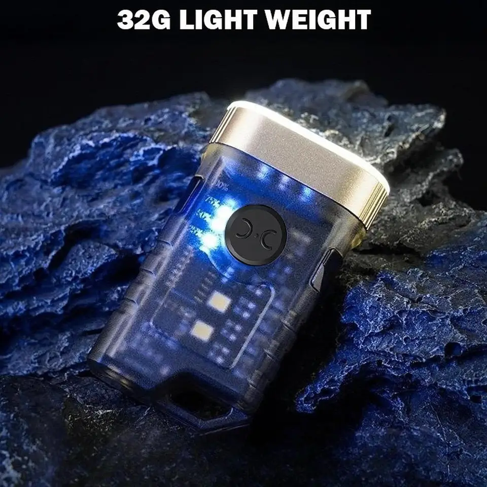 Vreckový klip na pochodne na ľahké prežitie noc 9 režimy Mini baterka Keychain