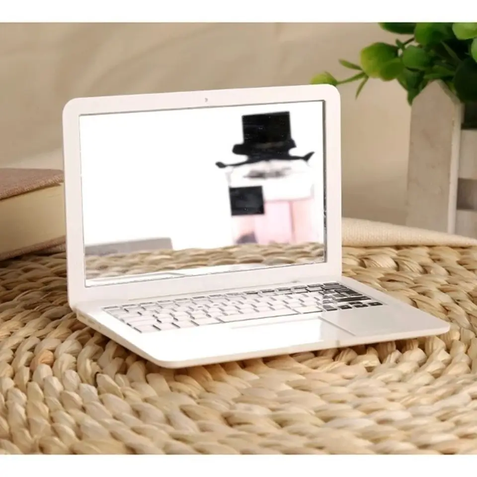Vreckový laptop mini make -up zrkadlové sklo zväčšovacie vreckové zrkadlo Vanity kreatívne skladacie zrkadlá Ženy Dievčatá
