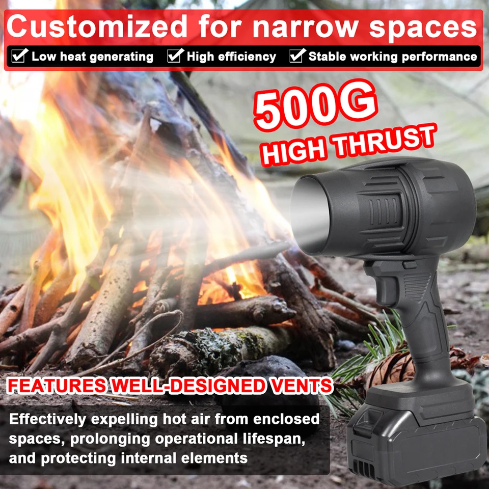 Vreckový prúdový ventilátor 500G High Thrust Násilný kefový ventilátor Motor Duct Turbofan Vysoko výkonný ventilátor prenosný prenosný prachový dúchadlo Čistiaci nástroj