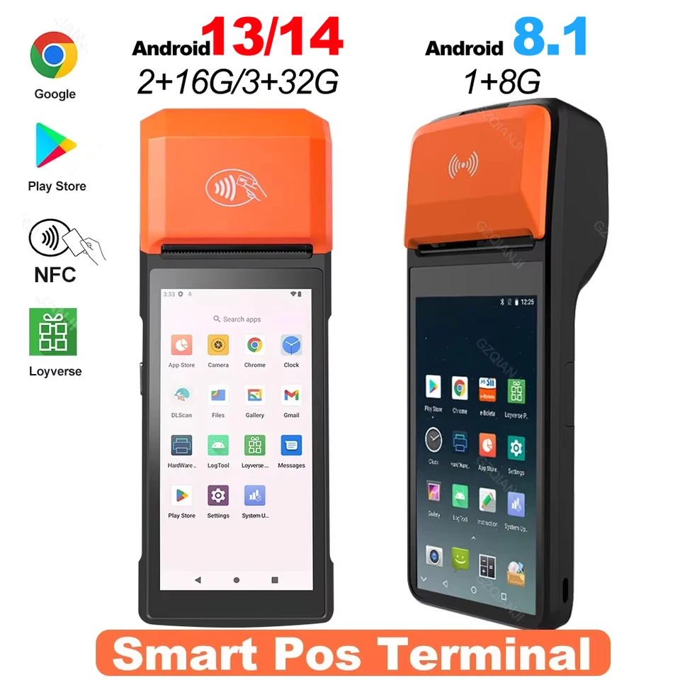 Vreckový systém Android POS PDA Terminál Bill
