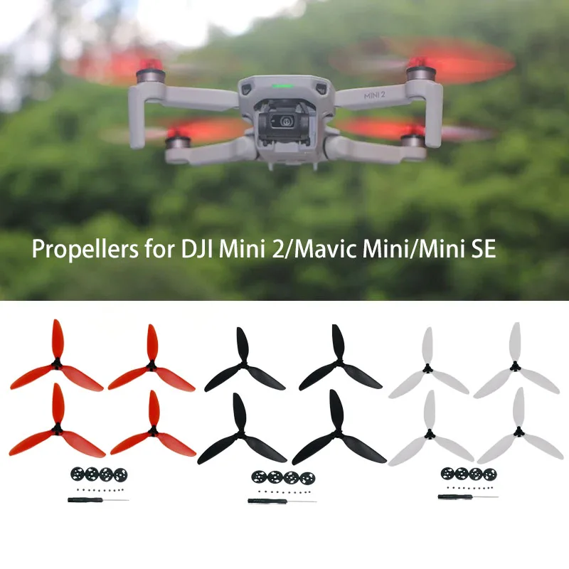 Vrtulá s tromi čepeľami pre DJi Mavic Mini/Mini 2/Mini SE Drone Light Weight Rekvice Reps Splatná krídla ventilátory Party Doplnky