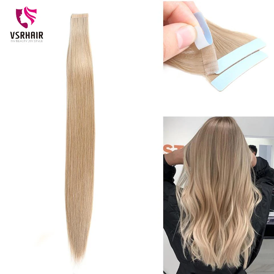 VSR Tape Hair Ash Blonde európsky stroj Remy ľudské vlasy bezšvová koža útla Dvojitá nakreslená hrúbka pásky na vlasy 20 