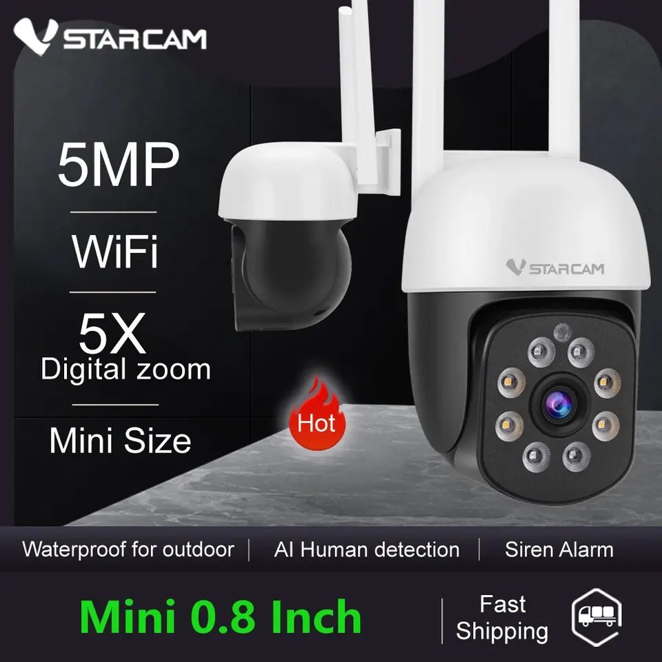 Vstarcam 5MP IP fotoaparát WiFi Outdoor AI Sledovanie ľudskej detekcie zvuková bezdrôtová zabezpečenie CCTV COMERA Color Night Vision Device