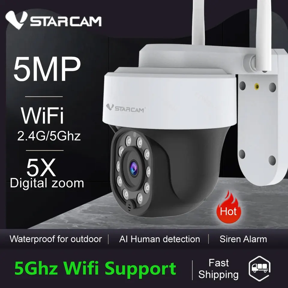 Vstarcam CS665Q 5MP HD 2,4G/5GHz WiFi Camera Smart Auto Cruise Režim ochrany súkromia Fotoaparát Nepremokavý nočný videnie obojsmerný rozhovor