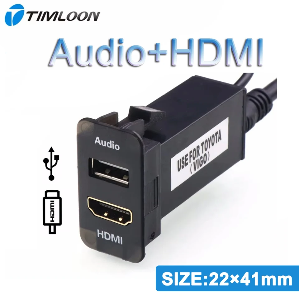 Vstupný port CAR HDMI +USB Audio Input Audio Relay Použitie pre Toyota, Hilux Vigo, Coaster, Corolla Ex, Yaris, Reiz