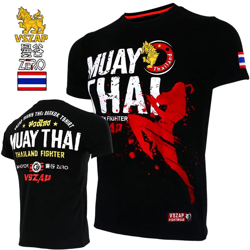 Vszap-mma muay thai boxerské kraťasy, tričko Thaipattern Sport, tréningové oblečenie, priedušné oblečenie, tričko MMA