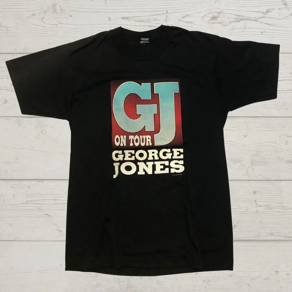 VTG 90. rokov George Jones na turné koncertné tričko Žiadna show s veľkou obrazovkou hviezdy
