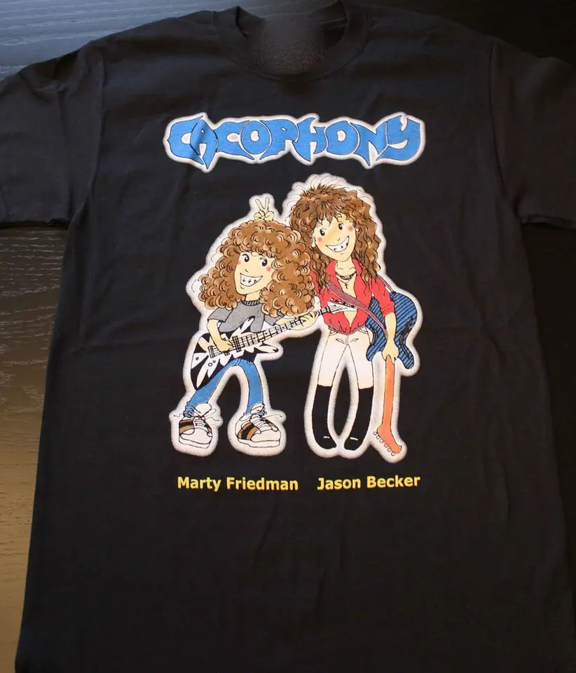 VTG Jason Becker Marty Friedman Cacophony Cotton Black Fulling Tirla