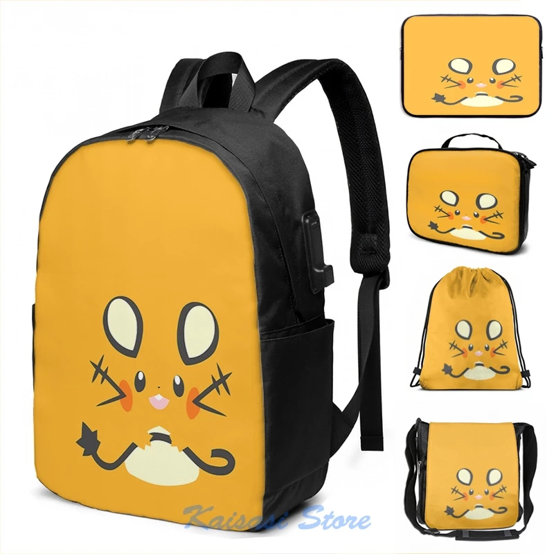 Vtipná grafická tlač #702 Dedenne USB Poplatok batohu Men School Bags Dámske tašky cestovné laptop tašku