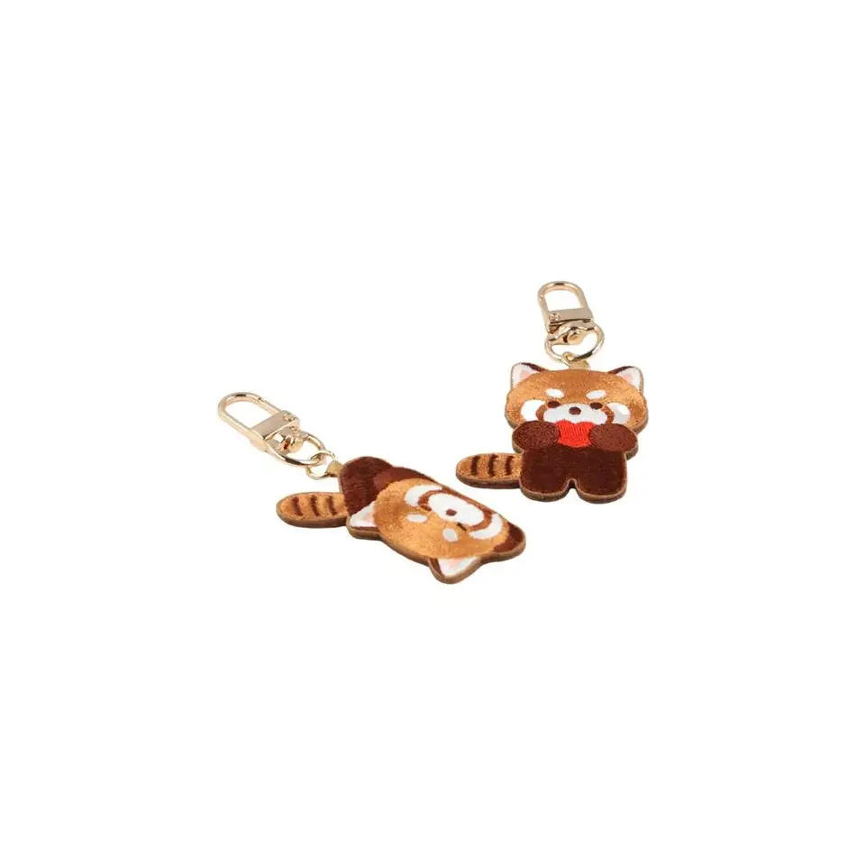 Vtipná karikatúra červená panda keyrchain mäkká kreatívna kreatívna kawaii zvierat prívesok spánok móda červená panda výšivka prívesok unisex