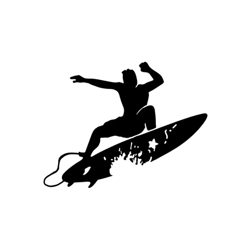 Vtipná surfovacia vlna Hawaii Decor Sticker Sticker Vinyl Silhouette Extreme Move